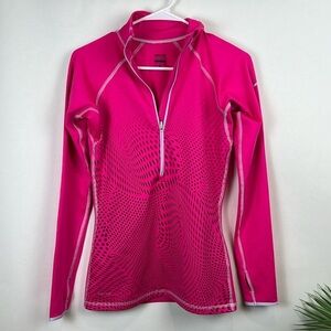 Nike Pro Pullover Pink Athletic Athleisure Small Half Zip Modern